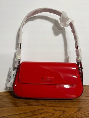 Kate Spade Bridget Red Patent Flap Shoulder Bag - NWT